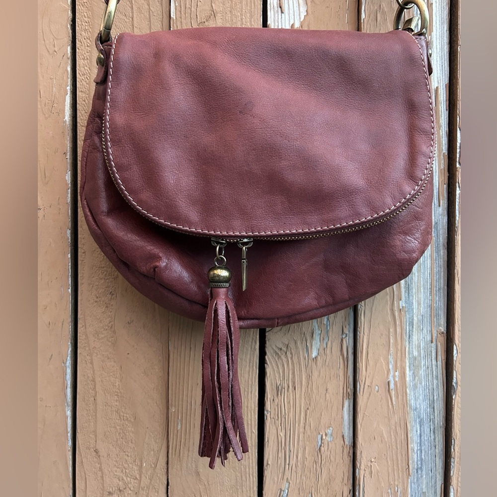 Brown leather crossbody